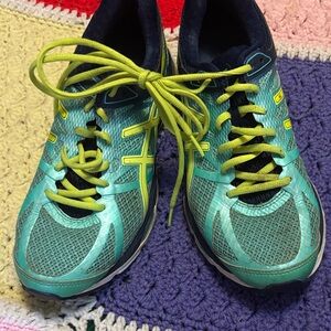 Asics Men's Athletic Shoes in Teal and Yellow